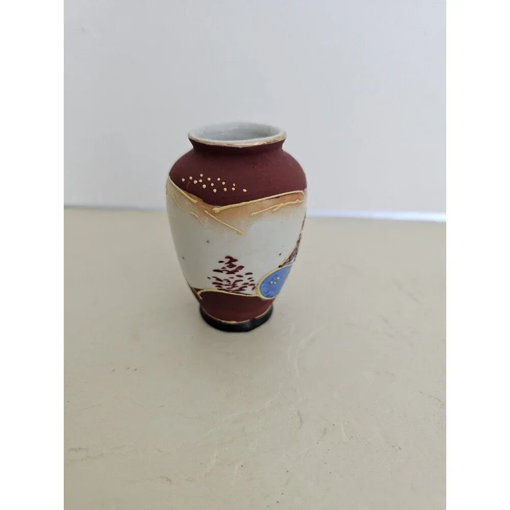 Kishihara Mini Hand Painted Porcelain Occupied Japan Vase Vintage 1945 - 1952